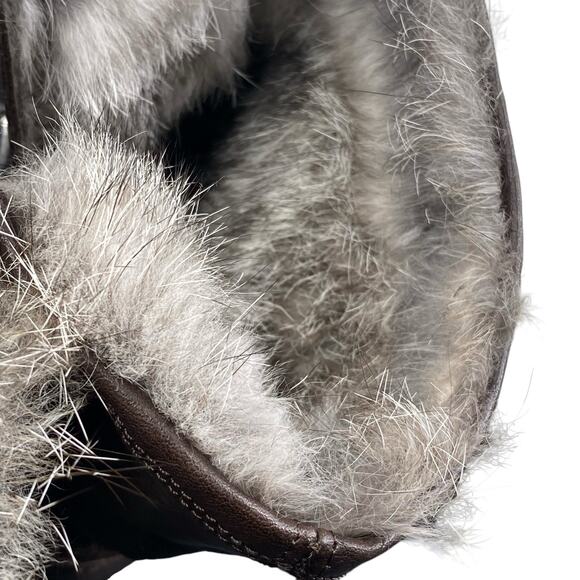 Frye Women’s Natalie Brown Leather Fur Lined Engineer Boot Size US 7.5 - Picture 13 of 14